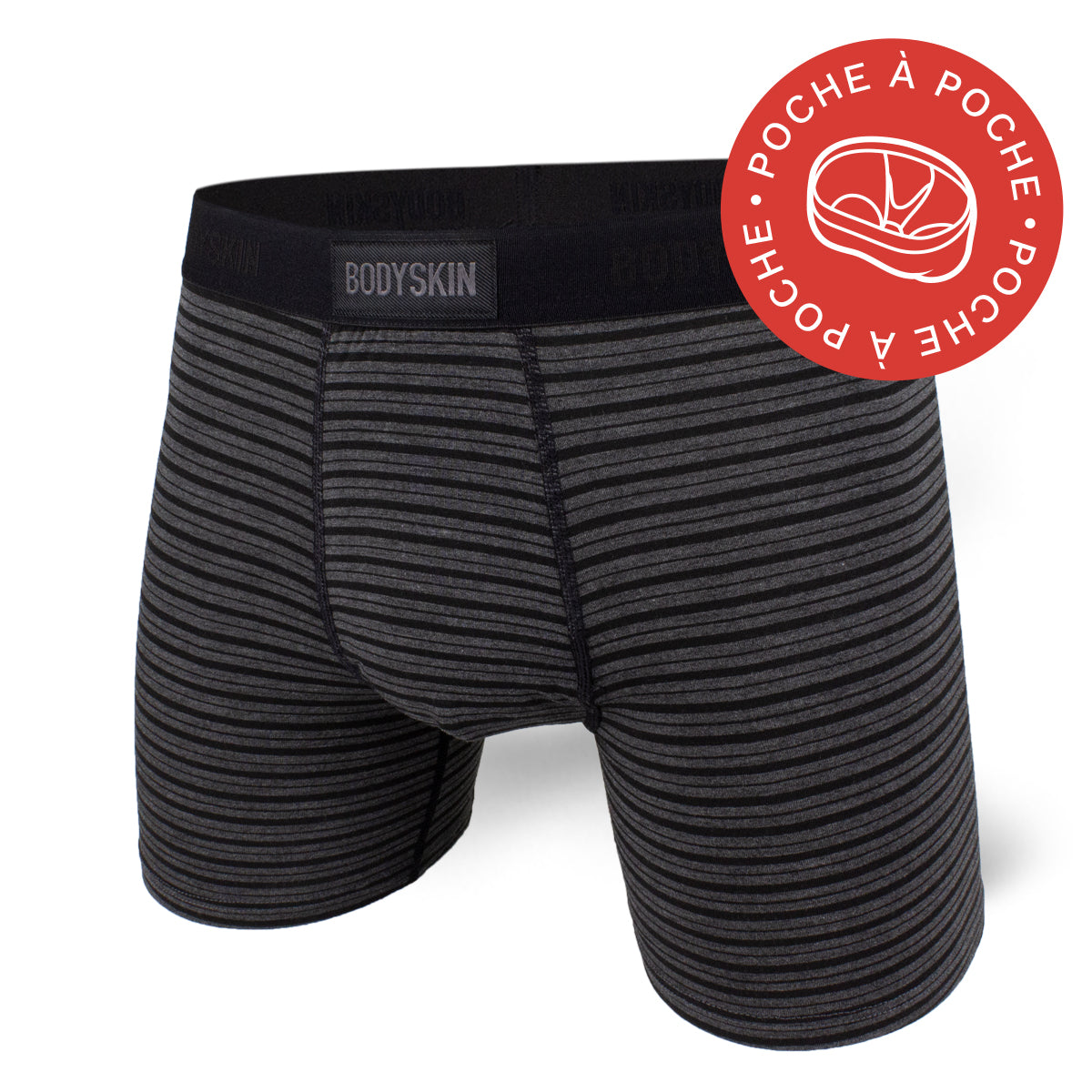Boxer Bodyskin Lucky avec poche Stripe Charcoal
