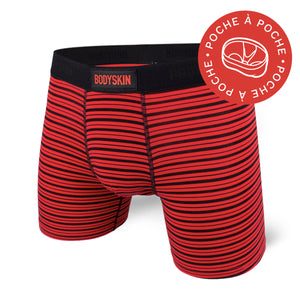 Boxer Bodyskin Lucky avec poche red stripe