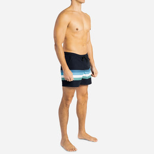 Bn3th - Agua Volley 2N1 Swim Short 5" : Retro Stripe Fog