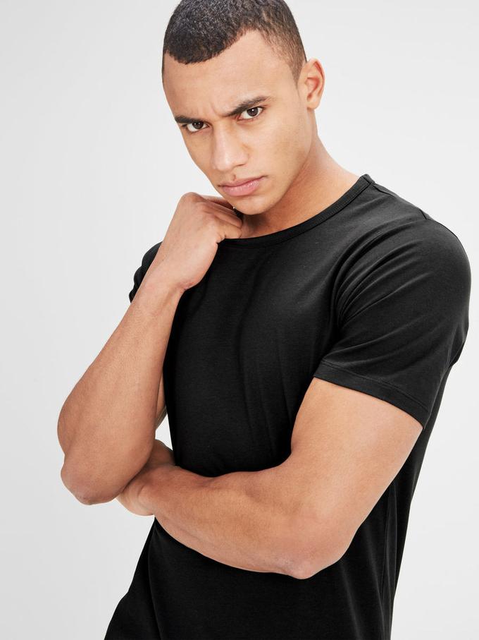 T-shirt Jack & Jones noir col rond noir