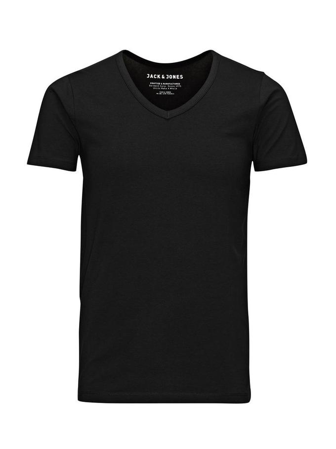 Jack & Jones t-shirt col en V noir en coton