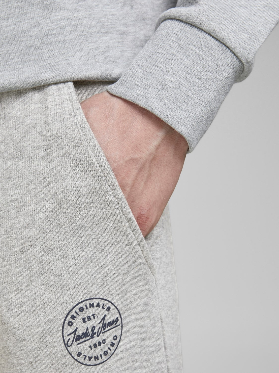 Jack & Jones - Gordon Hoodie Pants : Shark Light Grey Melange