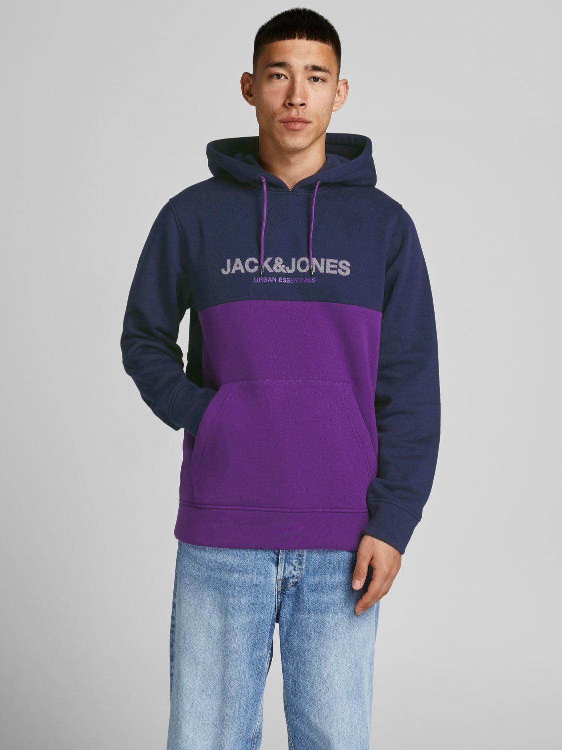 Jack &amp; Jones Urban Blocking Navy blazer hoodie