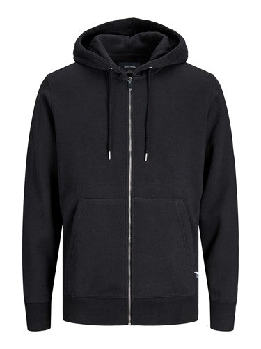 Chandail à capuchon et zip Jack & Jones Soft basic noir