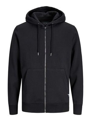 Chandail à capuchon et zip Jack & Jones Soft basic noir
