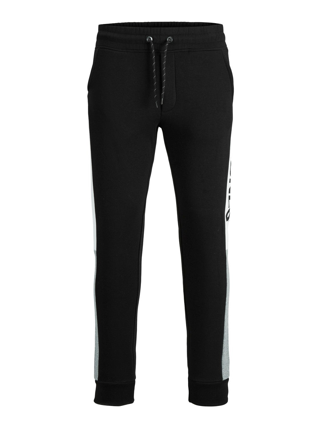 Pantalon de coton ouaté Jack & Jones Will logo blocking noir