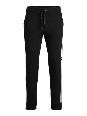 Pantalon de coton ouaté Jack & Jones Will logo blocking noir