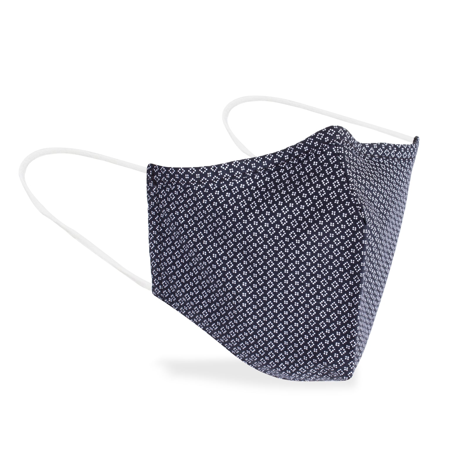 Masque en tissus lavable bleu marin avec motifs de diamants