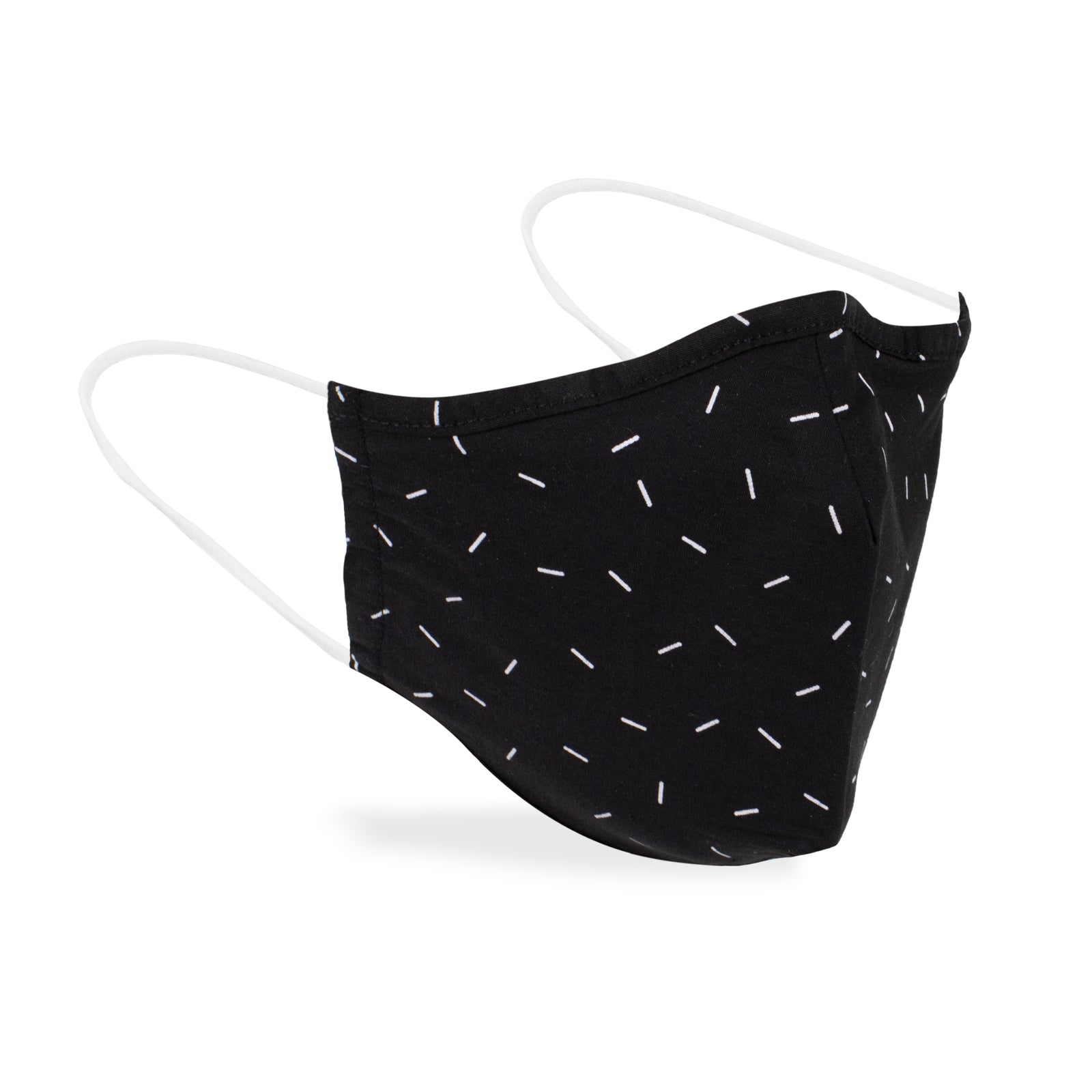 Masque en tissus lavable noir avec motifs confettis