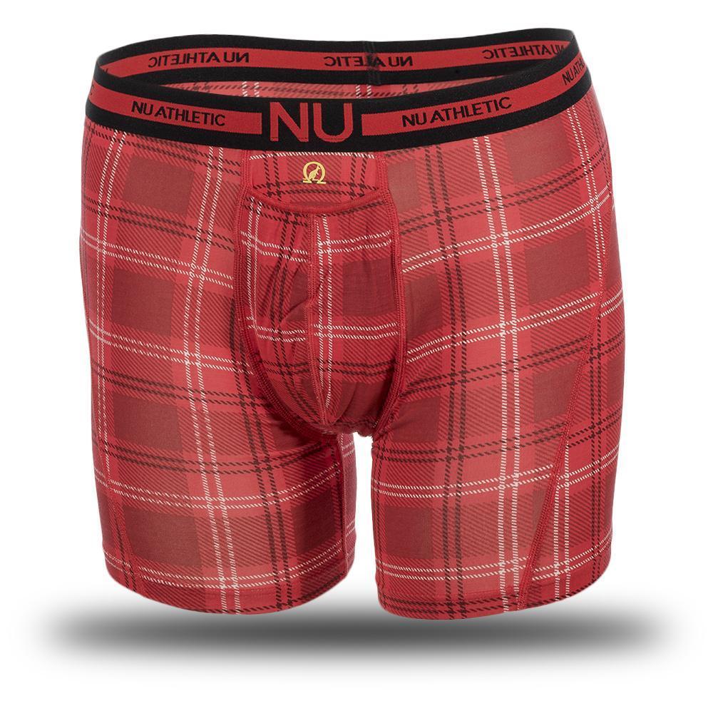 Boxer Nu Athlétique rouge à carreaux