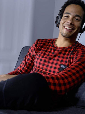 Nu Red Plaid Long Sleeve Sweater