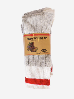 Pack of 3 gray and red Bodyskin wool stockings
