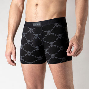 Boxer Bodyskin Lucky with pocket black with skulls