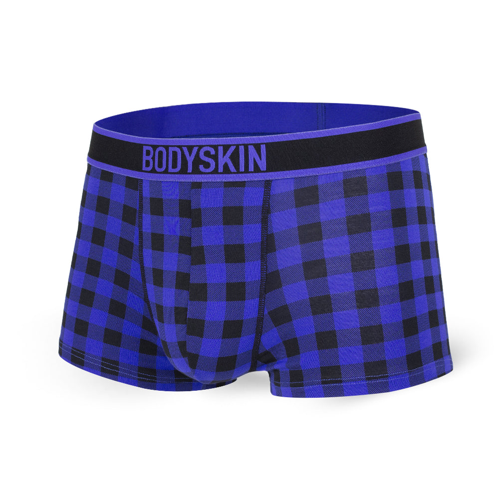 Boxer court Bodyskin Swag bleu carreauté