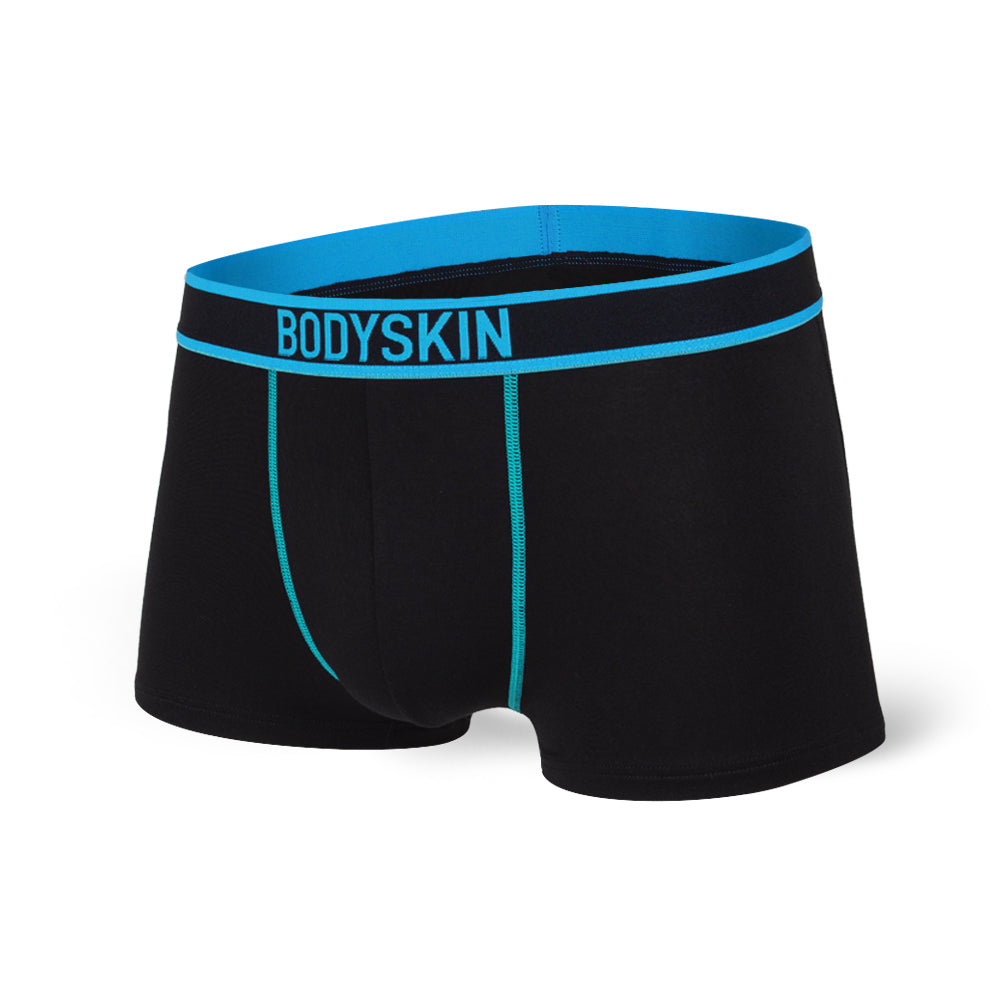 Boxer court Bodyskin Swag noir et turquoise
