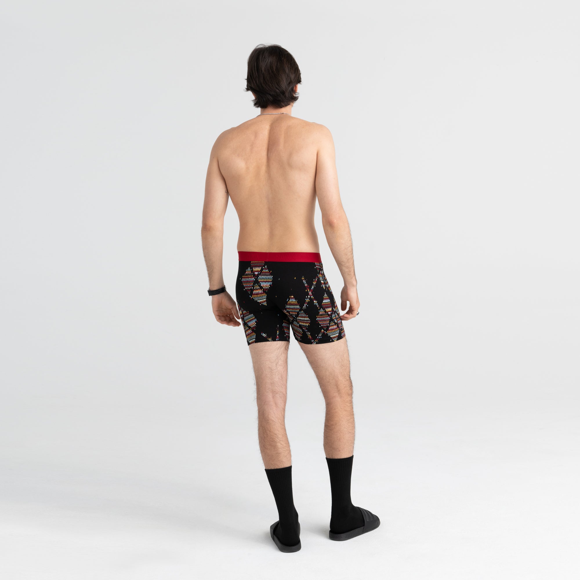 Boxer Saxx Ultra Black Argyle avec ouverture