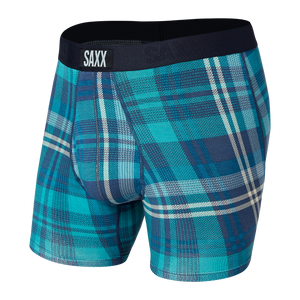 Boxer Saxx Ultra Blue Free Fall Plaid avec ouverture