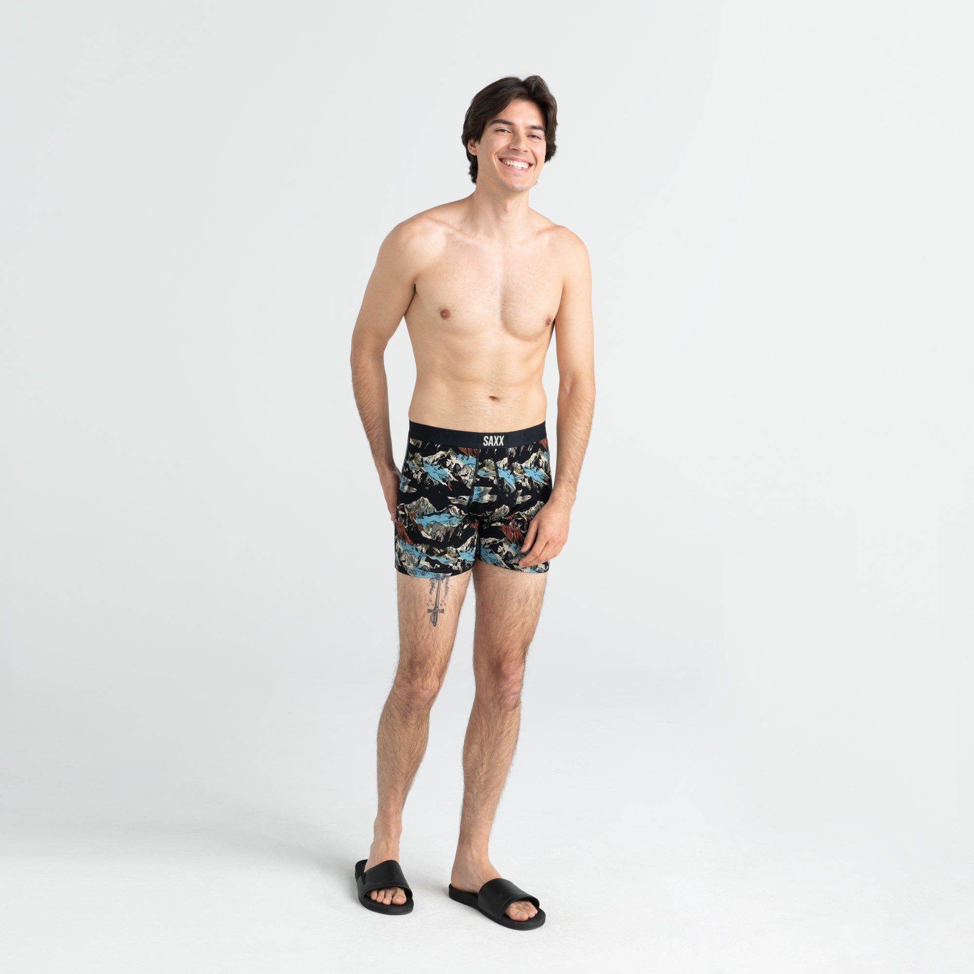 Boxer Saxx Ultra Black Mountainscape avec ouverture