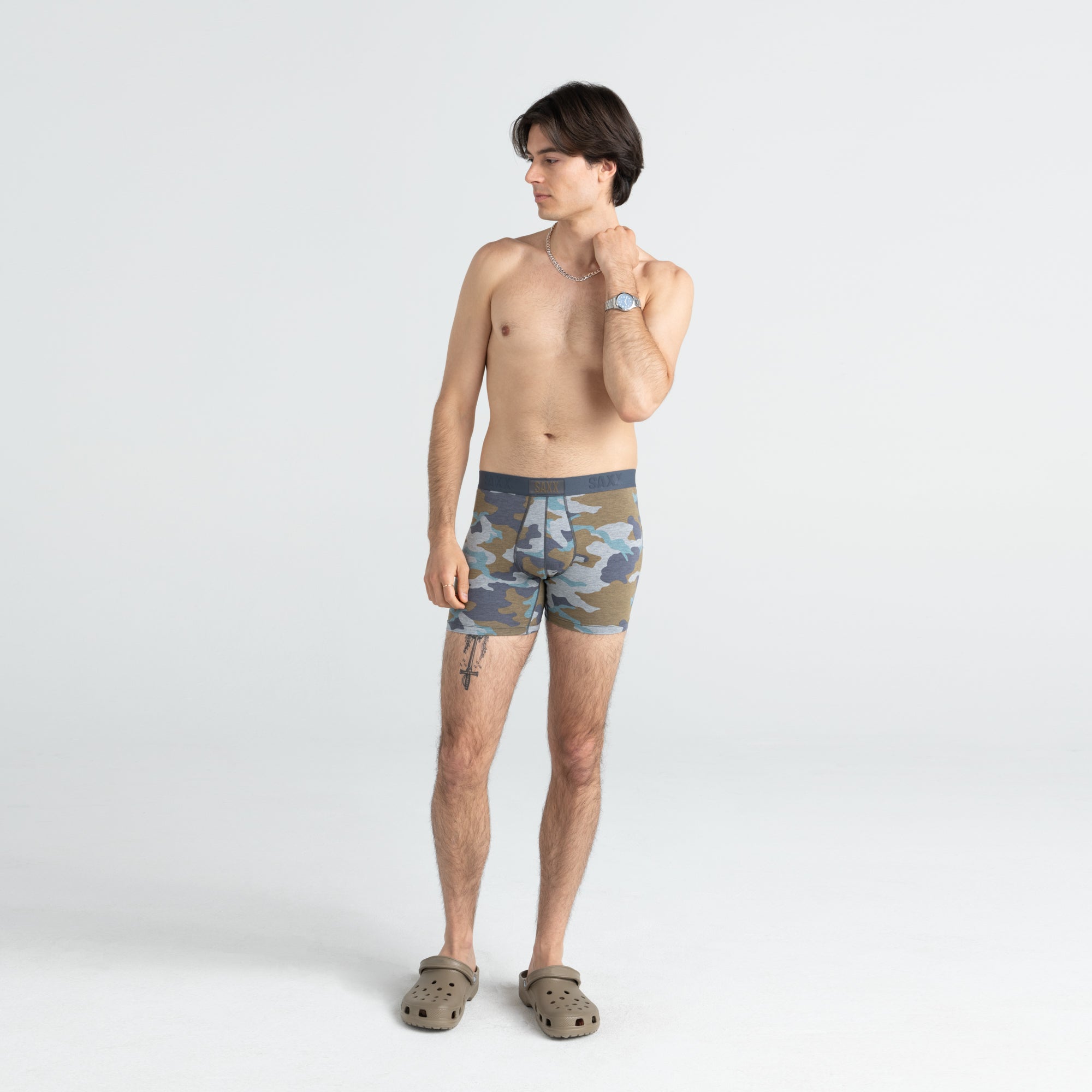 Saxx - Vibe Boxer Brief : Grey Supersize Camo