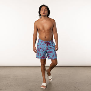 Saxx - Betawave 2n1 Boardie 17" Swimsuit : Blue Astro Surf & Turf