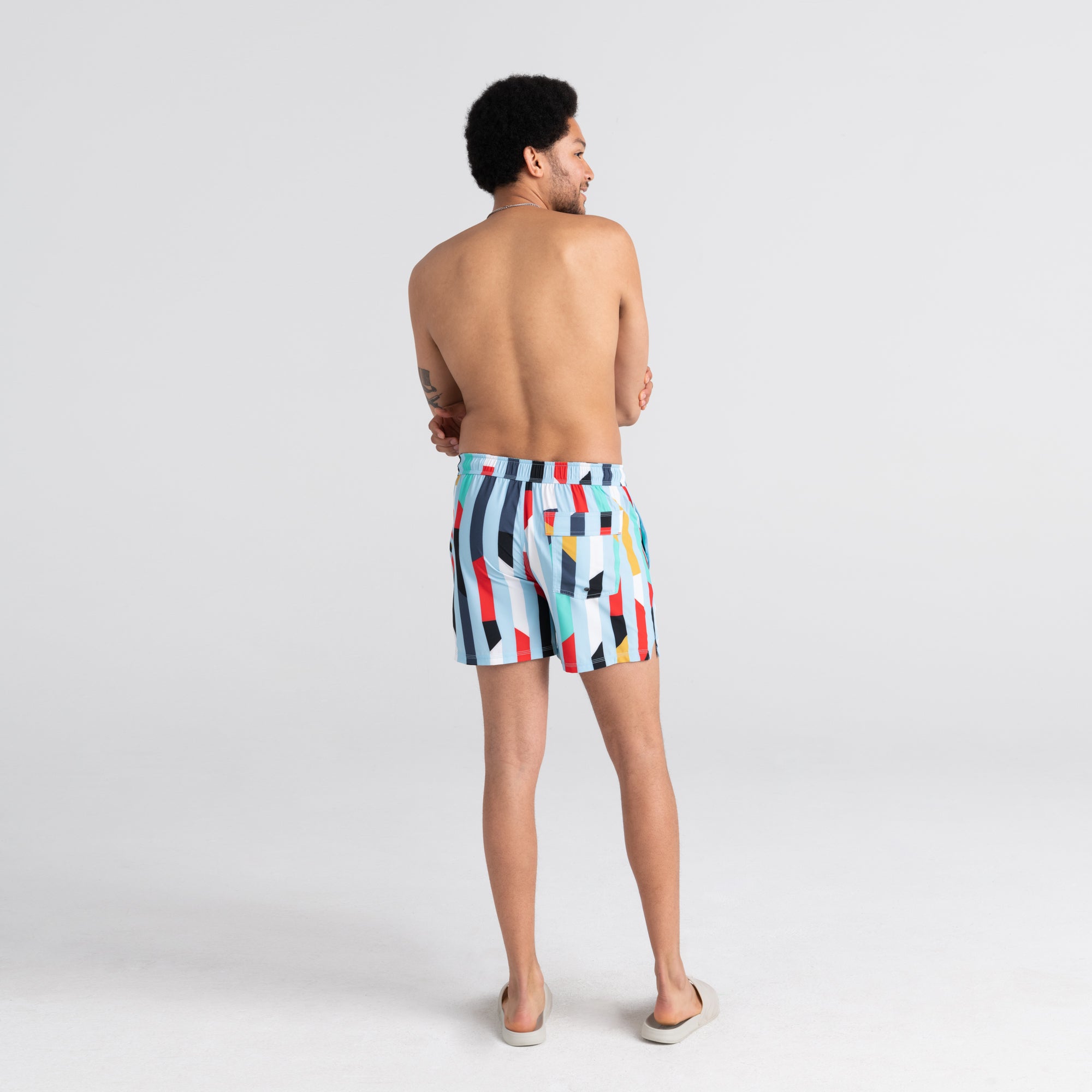Maillot de bain Saxx Oh Buoy 2in1 VOLLEY 5" Cutwork Stripe Airy Blue