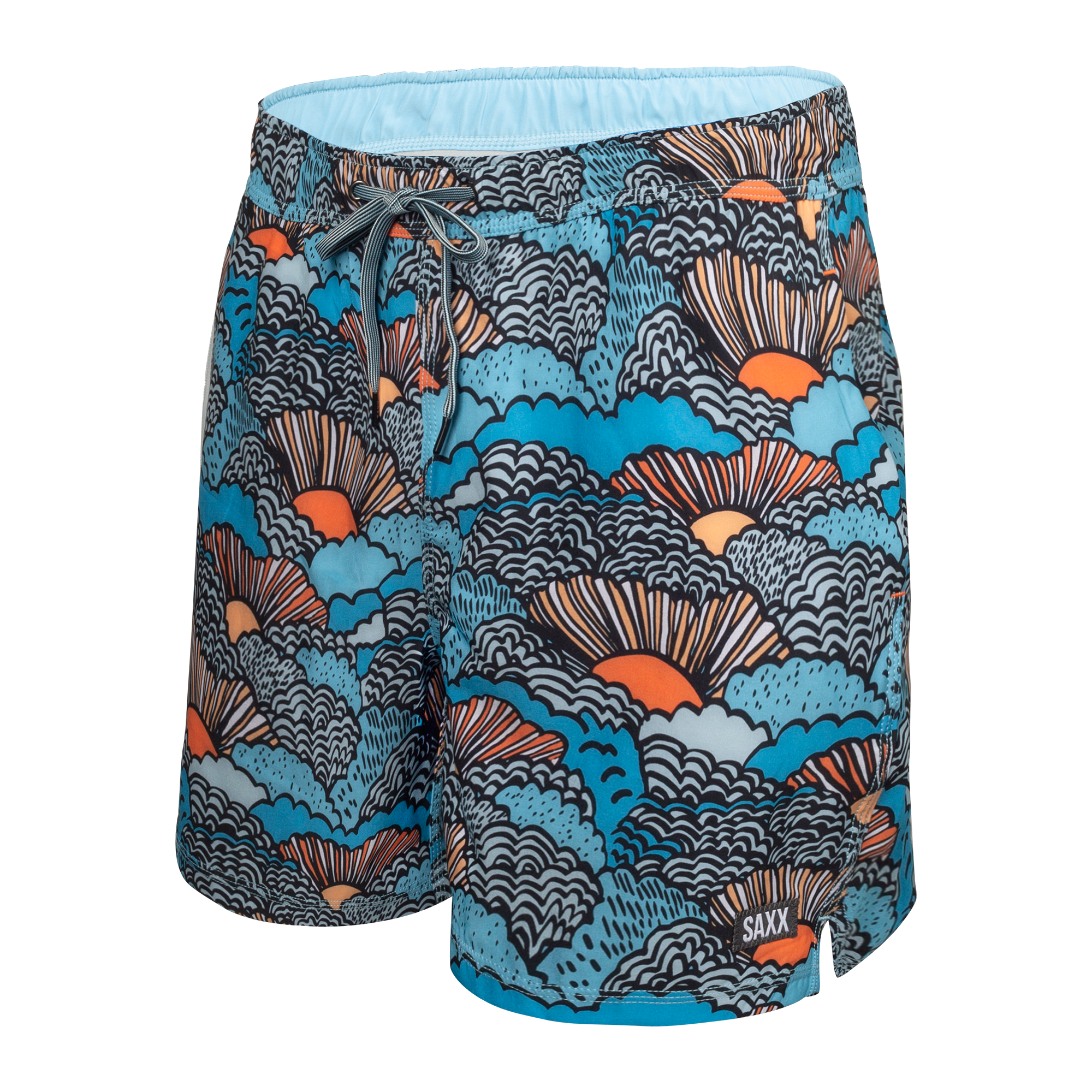 Maillot de bain Saxx Oh Buoy 2in1 VOLLEY 5" Blue Sunbreak