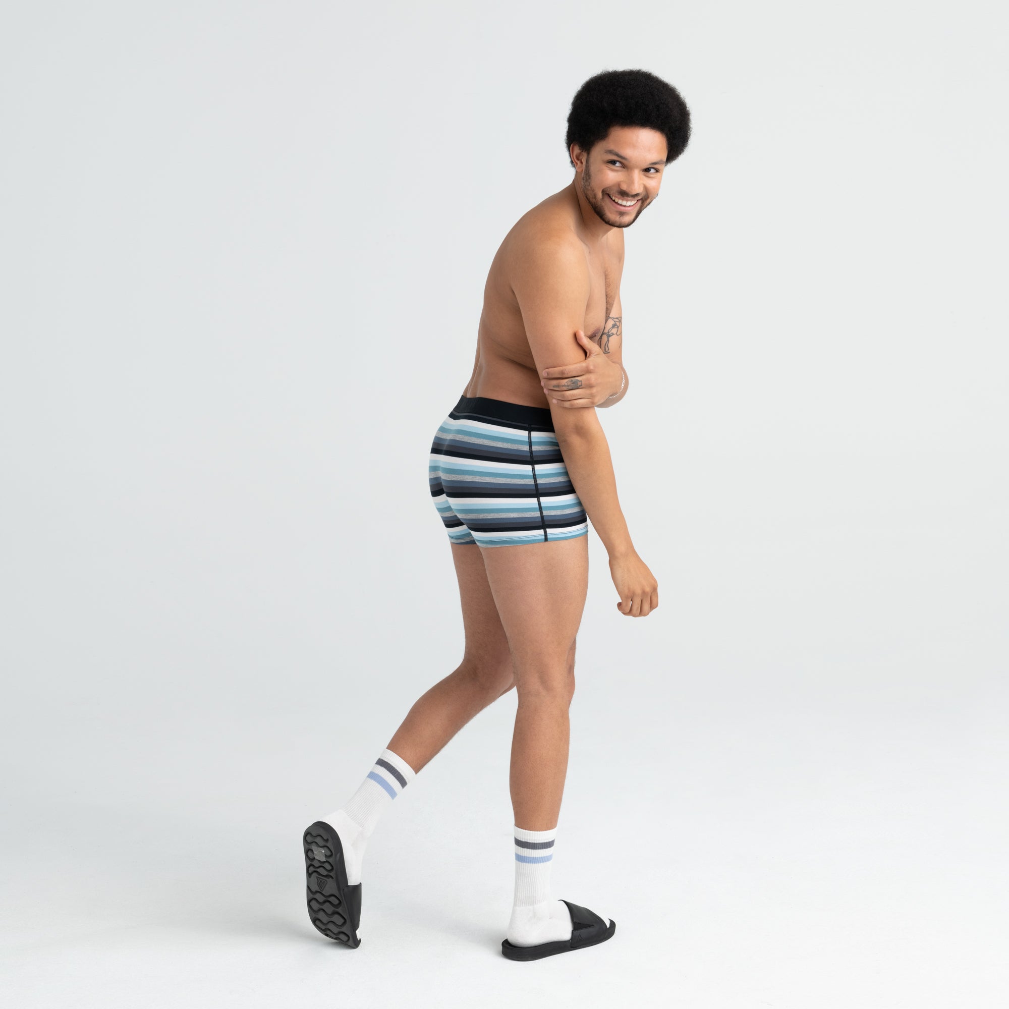 Boxer court Saxx Vibe Grey Pop Stripe