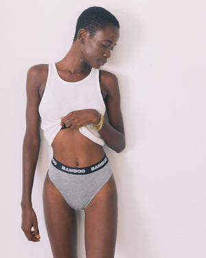 Gray Mix High Cut Bikini Panties  Bamboo Underwear – Mesbobettes