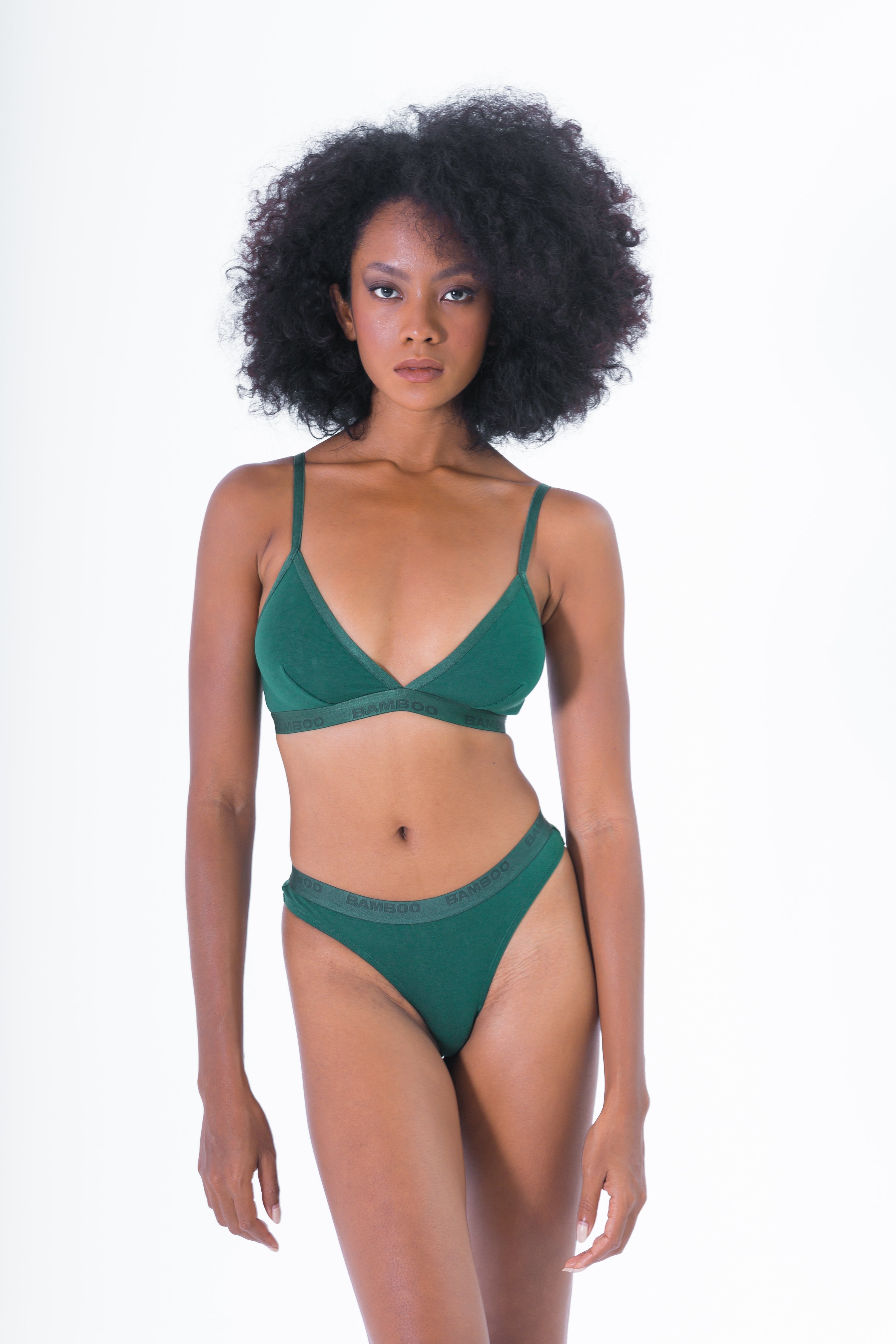 Forest green convertible triangle bralette