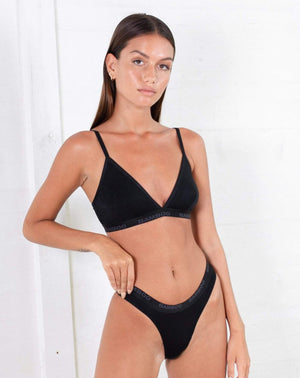 Black Convertible Triangle Bralette